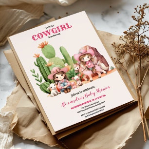 Invitation Pink Cowgirl Baby shower occidental