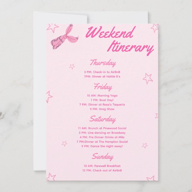 Invitation Pink Cowgirl Bachelorette Party Week-end (Devant)