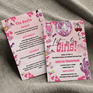 Invitation Pink Cowgirl Bachelorette West Rodeo Week