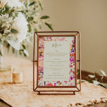 Invitation Pink Cream Watercolor Floral Custom Wedding Menu<br><div class="desc">Elegant 5x7 Modern Pink and Gold Watercolor Floral Simple Custom Wedding Menu (downloadable version)</div>