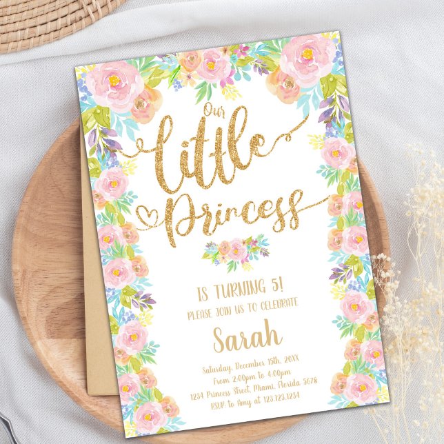 Invitation Pink Crown Fairytale Thème pour les filles (Our Little Princess Birthday Invitation)