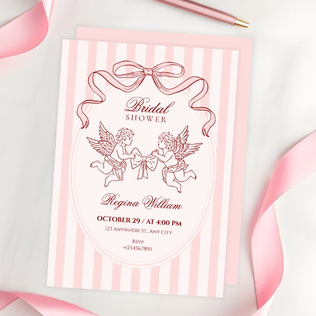 Invitation Pink Cupid angel bridal shower (Créateur téléchargé)