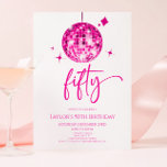 Invitation Pink Disco Ball Cinquante-ème fête d'anniversaire<br><div class="desc">Voici une invitation à la fête d'anniversaire de la fête des 50 ans du Pink Disco Ball!</div>