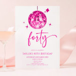 Invitation Pink Disco Ball Quarante fête d'anniversaire<br><div class="desc">C'est une invitation à la fête du 40e anniversaire du Pink Disco Ball !</div>