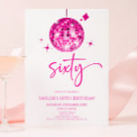Invitation Pink Disco Ball Soixante 60e fête d'anniversaire<br><div class="desc">Voici une invitation à la fête d'anniversaire de Pink Disco Ball 60th!</div>