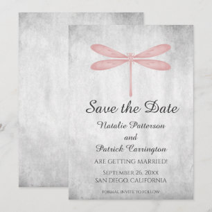 Invitation Pink Dragonfly Enregistrer la Date