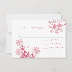 Invitation Pink et Mint Gerber Daisy Wedding invite