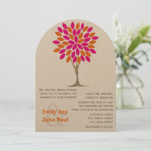 Invitation Pink et Orange Chrysanthemum Fairytale Forest