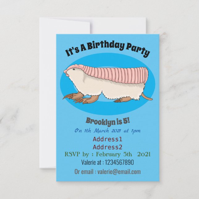 Invitation Pink fairy armadillo (Devant)