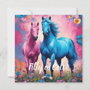 Invitation Pink Filly & Colt Bleu Style occidental Révélation