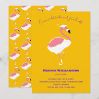 Pink Flamingo Yellow Animal Graduation
