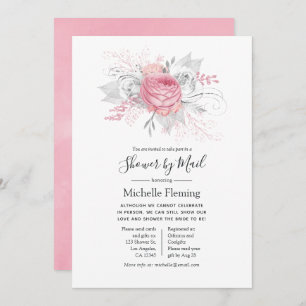 Invitation Pink Floral Baby ou Fête des mariées par la poste