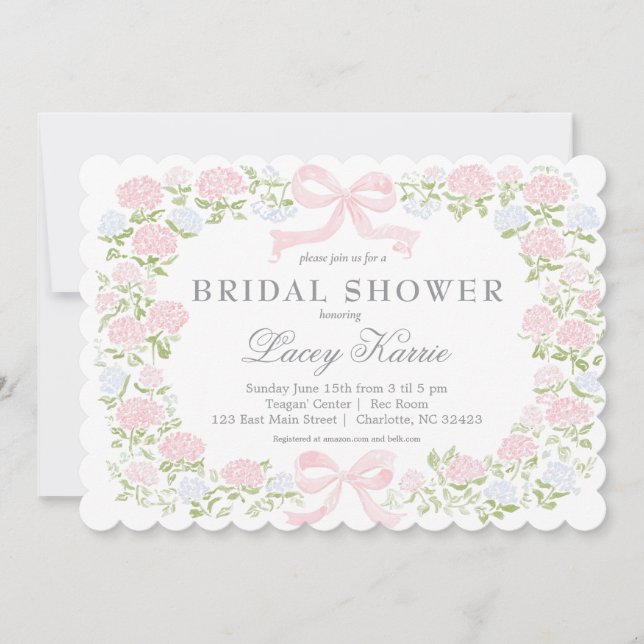 Invitation Pink Floral Baby Shower Invitation,  (Devant)