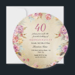 Invitation Pink Floral Country Gold 40e fête d'anniversaire<br><div class="desc">Pink Floral Country Gold 40th Birthday Party Invitation Collection correspondante dans Niche et Nest store Design Avec l'aimable autorisation de www.createthecut.com</div>