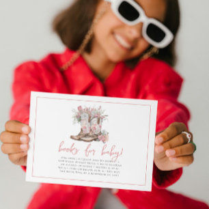 Invitation Pink Floral Cowgirl Boots Livres de verdure pour b