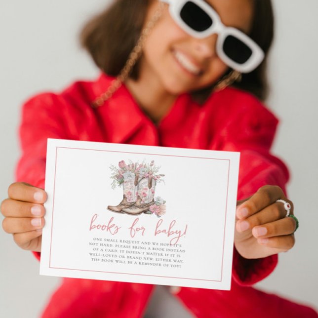 Invitation Pink Floral Cowgirl Boots Livres de verdure pour b (Créateur téléchargé)