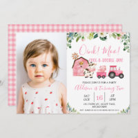 Pink Floral Grange Tracteur ferme photo Anniversai