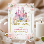 Invitation Pink Floral Princess Royal Castle 3e anniversaire<br><div class="desc">Pink Floral Princess Royal Castle 3ème anniversaire Invitation</div>