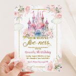 Invitation Pink Floral Princess Royal Castle 5e anniversaire<br><div class="desc">Pink Floral Princess Royal Castle 5e anniversaire Invitation</div>