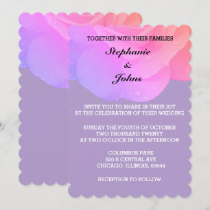 Invitation Pink Floral Rose Lavender Violet violet Mariage vi