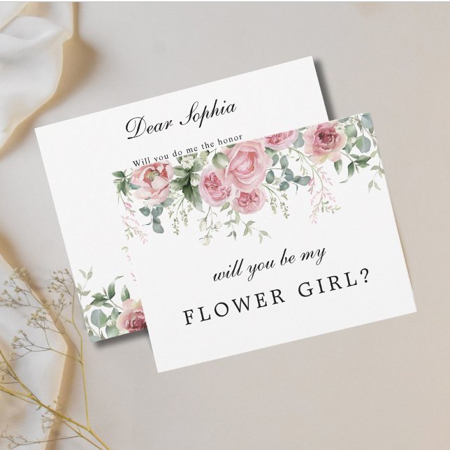 Invitation Pink Floral sera-tu ma Mariage Flower (Créateur téléchargé)
