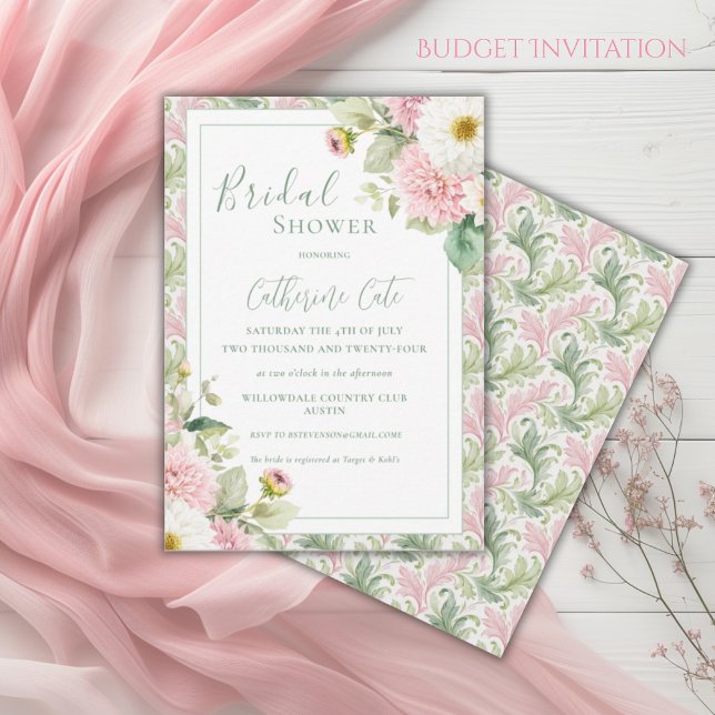 Invitation Pink Floral Vintage Bridal Shower (Créateur téléchargé)