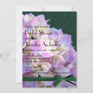 Invitation ©Pink Garden Hydrangeas Ribbon Fête des mariées