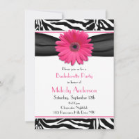Pink Gerber Daisy Zebra Print Bachelorette Party