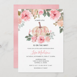 Invitation Pink Girl Citrouille est sur le chemin Baby shower