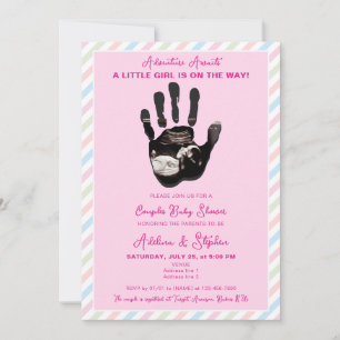 Invitation Pink Girl Pastel Ultrasound Couples Baby shower