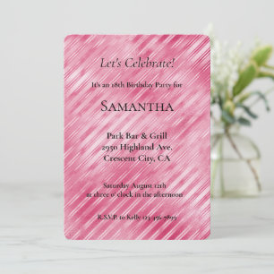 Invitation Pink Glam Stripes Anniversaire
