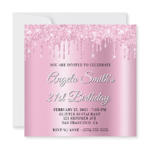 Pink Glitter Drips Shimmer Ombre Drop Shadow