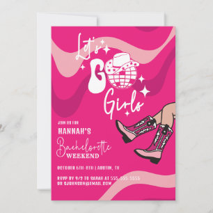 Invitation Pink Go Girls Bachelorette Party