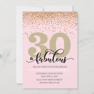 Invitation Pink Gold 30 et fabuleuse fête d'anniversaire