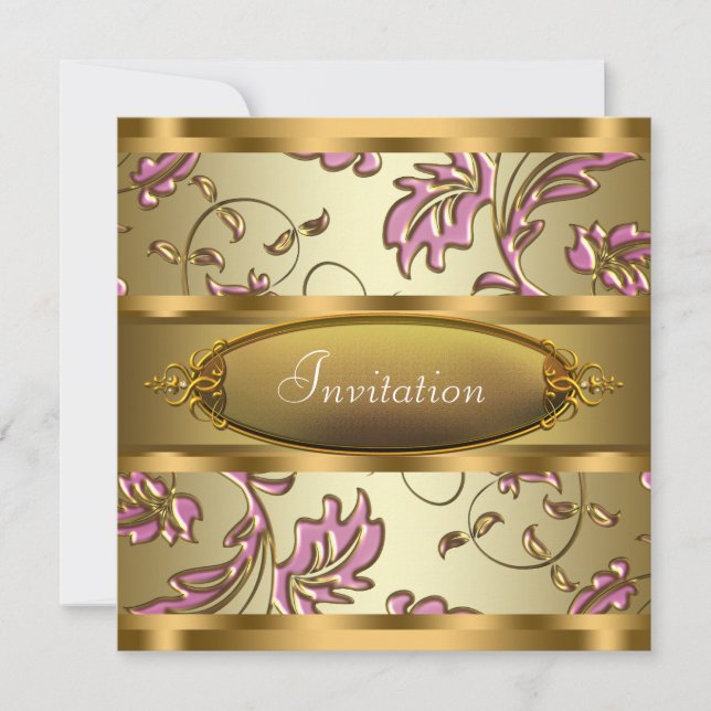 Invitation Pink Gold All Occasion Party (Devant)