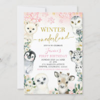 Pink Gold Arctic Animal Hiver Onederland Premier