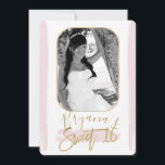 Invitation Pink Gold Minimal Moderne Sweet 16 Photo<br><div class="desc">Personnaliser pour tout événement</div>