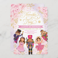 Pink Gold Nutcracker Party Winter Floral Anniversa