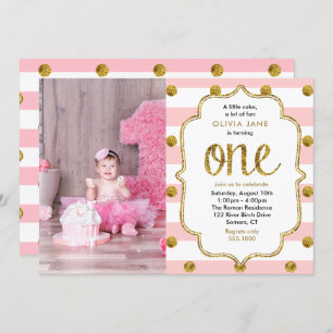 Invitation Pink, Gold Parties scintillant Premier anniversair