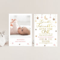Pink Gold Twinkle Little Star Photo Anniversaire