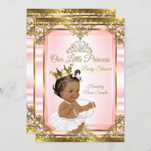 Pink Gold White Pearl Princess Baby shower Dark 2