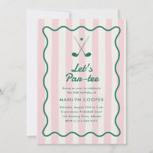 Invitation Pink + Green Golf 30e fête d'anniversaire