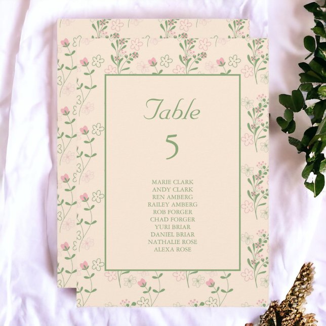 Invitation Pink Green Retro Y2K les années 70 Fleur Motif (Zazzle Pink Green Retro Y2K 70s Flower Pattern Table Number)