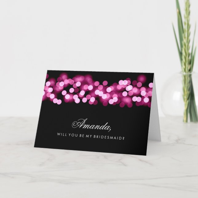 Invitation Pink Hollywood Glam Be My Bridesmaid (Devant)