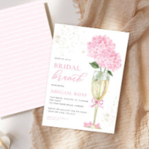 Pink Hydrangea Bride Brunch Champagne d'or