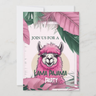 Invitation Pink Joyeux Lama souriant