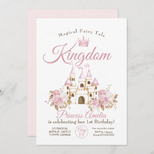 Invitation Pink Kingdom Princess 1er anniversaire