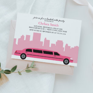 Invitation Pink Limousine Bachelorette Party