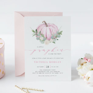 Invitation Pink Little Citrouille C'est une fille Autumn Baby