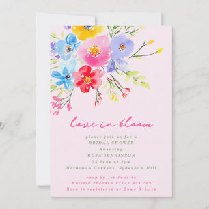 Invitation Pink Love in Bloom Bold Florals Fête des mariées